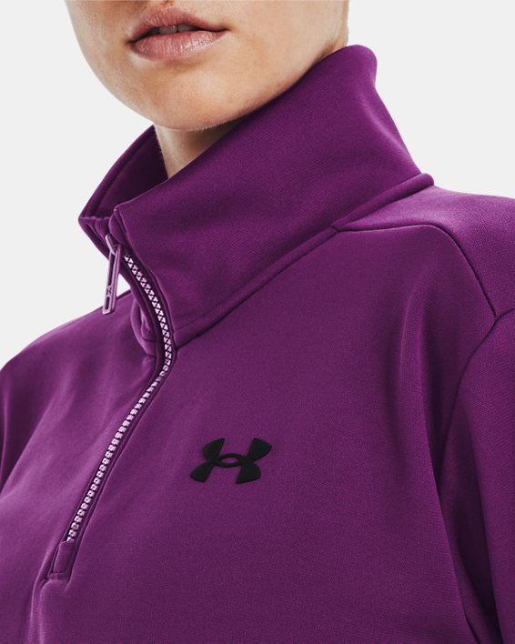 Women's Armour Fleece® ¼ Zip, Purple, pdpMainDesktop image number 3